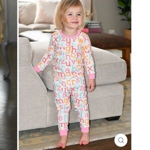 James & Lottie Pink Alphabet Pajamas Size 18 Months